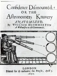Frontispice de Confidence Dismounted; or the Astronomers Knavery Anatomized par William Brommerton, publié en 1652