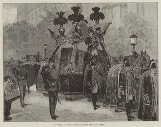 Funérailles de feu M. Ernest Renan à Paris (gravure)