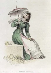 Costume de jardin, planche de mode du Repository of Arts d