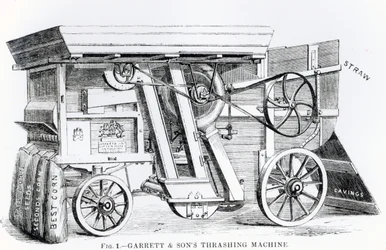 Machine combinée de battage et de nettoyage brevetée Garrett and Sons