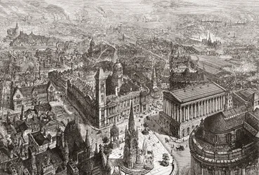 Vue générale de Birmingham, West Midlands, Angleterre