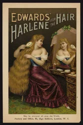 Fille brossant ses longs cheveux blonds ; Edward