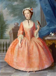 Fille en rose, vers 1740