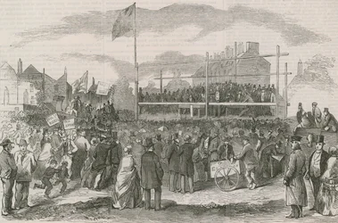 Grande manifestation en plein air contre le péage du nouveau pont de Chelsea