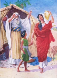 Agar et Ismaël, tiré de The Bible Picture Book publié par Thomas Nelson, vers 1950