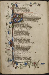 Bordure de barre et initiale 