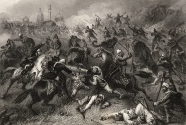 La colonne de Havelock attaquant les mutins devant Cawnpore en 1857, tiré de 