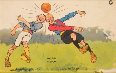 Travail de tête, carte postale montée