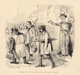 Henri II (1133-89) renvoyant les barons étrangers
