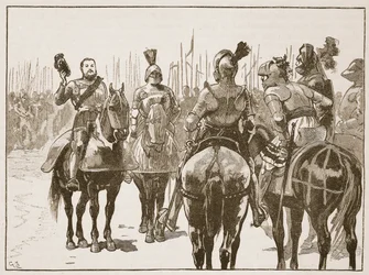 Henri et les officiers français capturés, illustration de Cassells Illustrated History of England