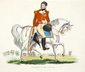 Son Altesse Royale, le Prince Régent de Grande-Bretagne, publié par Richard Evans, gravé par Romney, illustration de An Historical Account of the Battle of Waterloo par William Mudford, 1816