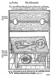 Comment se couper la tête et la poser sur un plateau, 1584 (gravure sur bois)