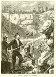 Exploitation minière hydraulique en Californie