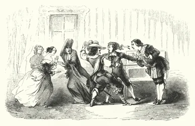 Illustration pour Le Barbier de Séville de Rossini (gravure)