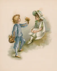 Illustration pour Le Langage des Fleurs (chromolithographie)