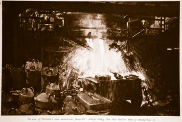 Dans une des nouvelles usines de munitions de la Grande-Bretagne, 1914-19