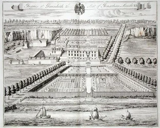 Ingries à Greenhith, le siège de Jonathan Smith, gravée par I. Kip