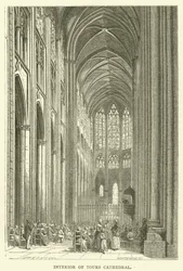 Intérieur de la cathédrale de Tours (gravure)