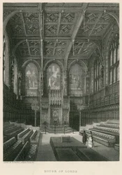 Intérieur de la Chambre des Lords, Westminster, Londres