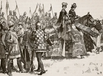 Entrevue entre Becket et le roi Henri, illustration de Cassells Illustrated History of England