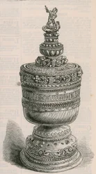 Coupe de grâce en ivoire de Thomas aBecket, sertie d