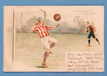 J.E. Doig (Sunderland) sauvant un but