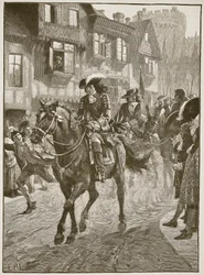 James entrant à Dublin après la bataille de la Boyne (illustration de Cassells Illustrated History of England)