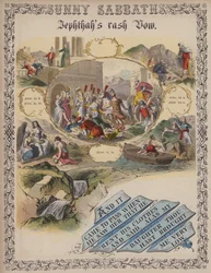 Le vœu imprudent de Jephté (gravure en couleur)