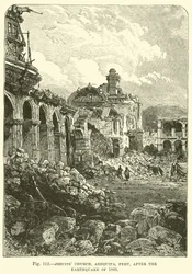 Église des Jésuites, Arequipa, Pérou, après le tremblement de terre de 1868
