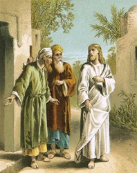 Jésus et les deux disciples à Emmaüs
