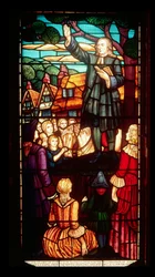 John Wesley (1703-91) prêchant les Évangiles en Angleterre, vers 1890
