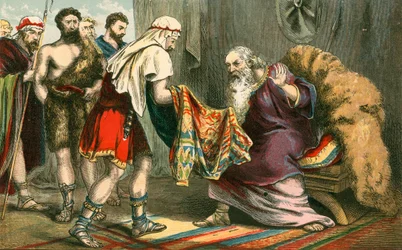 Le manteau multicolore de Joseph apporté à son père, Jacob