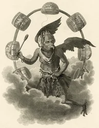 Jupiter, une idole des Chinois, illustration de The World: or the present State of the Universe, par Cavendish Pelham, publié à Londres