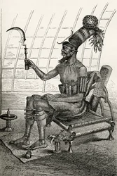Le roi Munza en tenue de cérémonie, de 