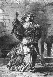 Lady Macbeth (Acte II) - Illustration dans "Œuvres complètes de William Shakespeare" 1866