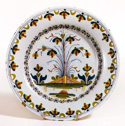 Assiette en faïence de Lambeth, vers 1770