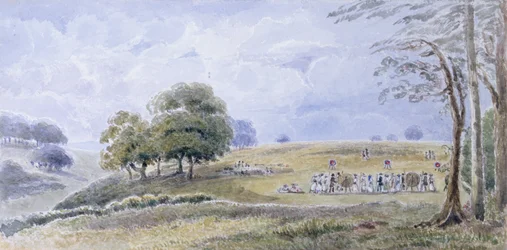 Paysage avec des femmes archères