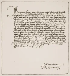 Lettre de Cranmer à Cromwell le remerciant d