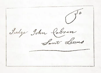 Lettre de Daniel Boone au juge John Cobren, originale datée du 5 octobre 1809