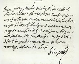 Lettre de George II au Duc de Newcastle, 1759, publiée dans 