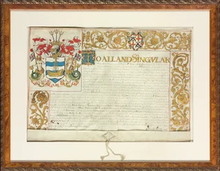 Lettres patentes émises par Sir Edward Walker, Garter King of Arms, 13 décembre 1664