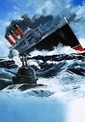 Paquebot coulé par un sous-marin