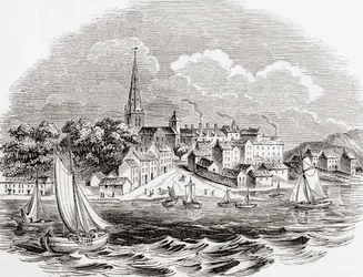 Londonderry, Irlande du Nord, tirée de Old England: A Pictorial Museum, pub. 1847