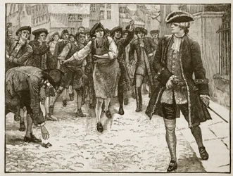 Lord Bute et les Londoniens, 1763 (illustration de Cassells Illustrated History of England)
