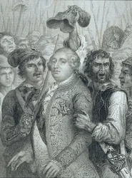 Louis XVI (1754-93), roi de France, emmené par le peuple du palais des Tuileries le 20 juin 1792