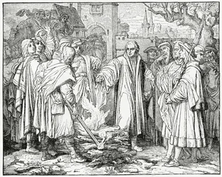 Luther brûle la bulle du pape en 1520, 1882