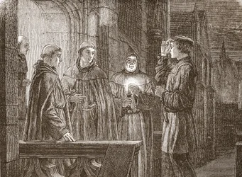 Luther entrant au couvent augustinien, illustration de L