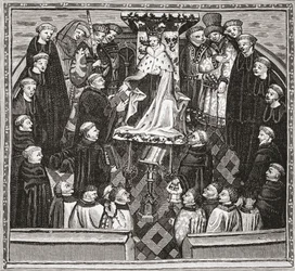 Lydgate présentant son livre au roi Henri V, de 