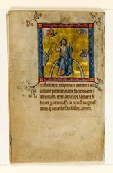 Christ en jugement, miniature du Psautier de Macclesfield, Usage de Sarum, East Anglia, vers 1330