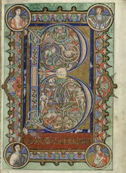 MS Hunter 229 f.22r du Psautier Hunterian, c.1170
